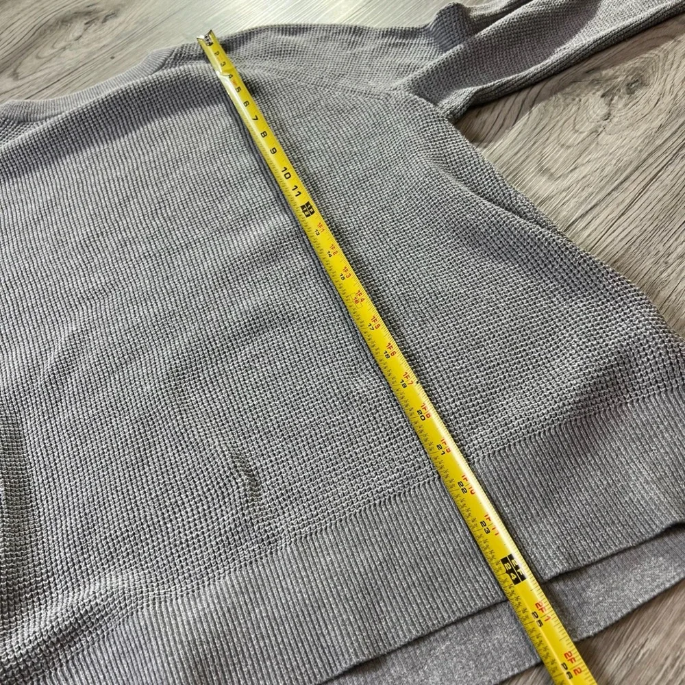 Eddie Bauer Sweater Men XL Gray Waffle Knit Raglan Crewneck Pullover Cotton J87 - Picture 7 of 8
